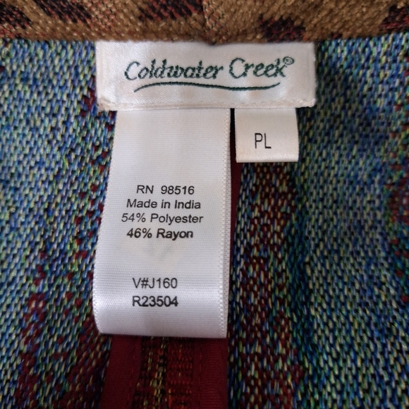 Coldwater Creek Multicolor Tapestry Animal Print Indie Sleaze Jacket Size PL - Picture 13 of 15